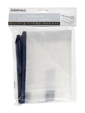 Clear Storage Bag with Black Or Gray Trim 23X15 in 1 each